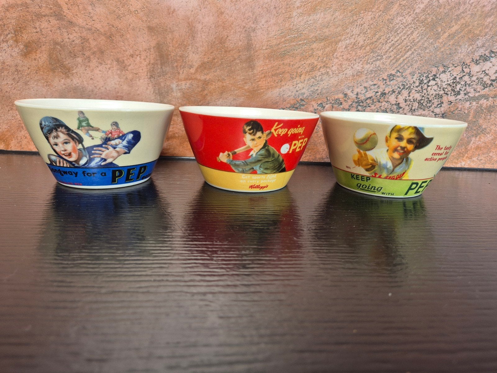 Vintage Kellogg's Pep ontbijtkommen - set van 3, Ophalen of Verzenden