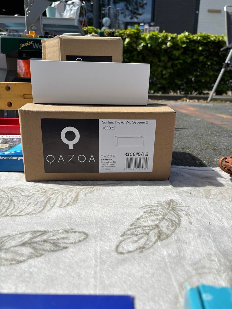 2x QAZQA Santino Novo WL Gypsum 2 Wandlampen - Nieuw, Ophalen of Verzenden, Nieuw, Overige materialen