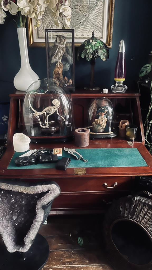 Secretaire van mahoniehout empire stijl, Ophalen, Gebruikt, 50 tot 100 cm, Klassiek empire