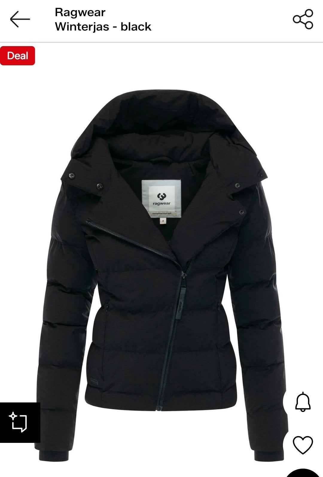 Ragwear Winterjas Dames Zwart 3XL, Kleding | Dames, Zwart, Maat 46/48 (XL) of groter, Ophalen of Verzenden, Zo goed als nieuw