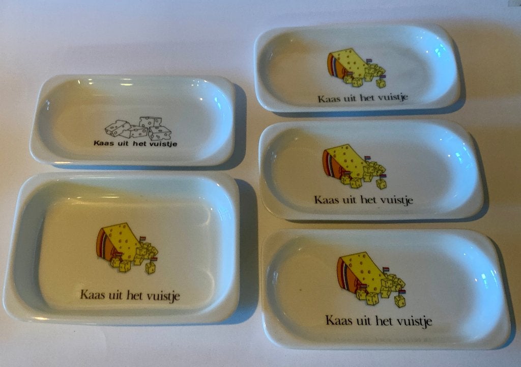 5 vintage kaas schaaltjes Kaas uit het vuistje, Ophalen of Verzenden