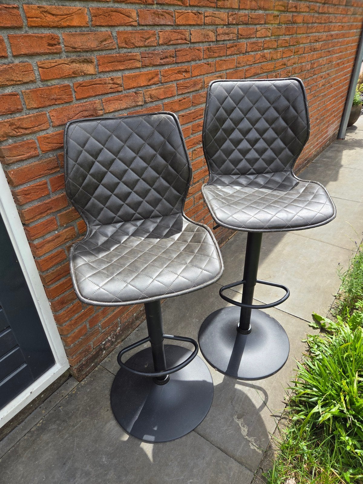 Barkrukken antraciet, Huis en Inrichting, Barkrukken, 2 krukken, Ophalen, 60 tot 90 cm