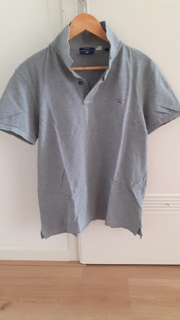 Heren poloshirt, Ophalen, Gedragen, Grijs