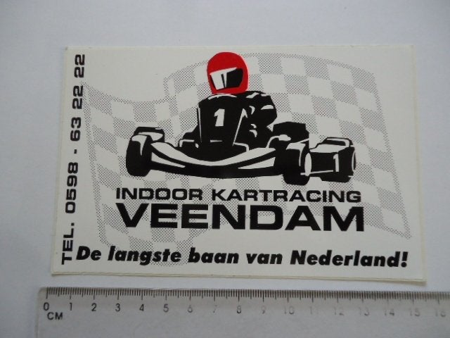 sticker oud Veendam kart racing karts karten kartracing, Verzenden, Zo goed als nieuw, Bedrijf of Vereniging