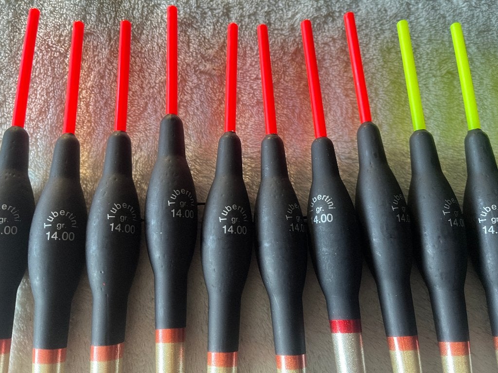 adv 922 / NIEUW set 16 dobbers  TUBERTINI 14 gram, Ophalen of Verzenden, Nieuw, Dobber of Lood