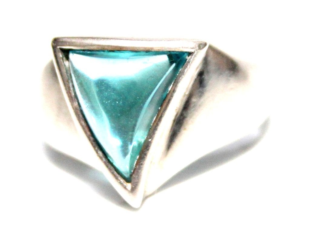 Schitterende Sterling Zilver Blauwe Topaas Bandring, Ophalen of Verzenden, Zilver, Ring, Met edelsteen