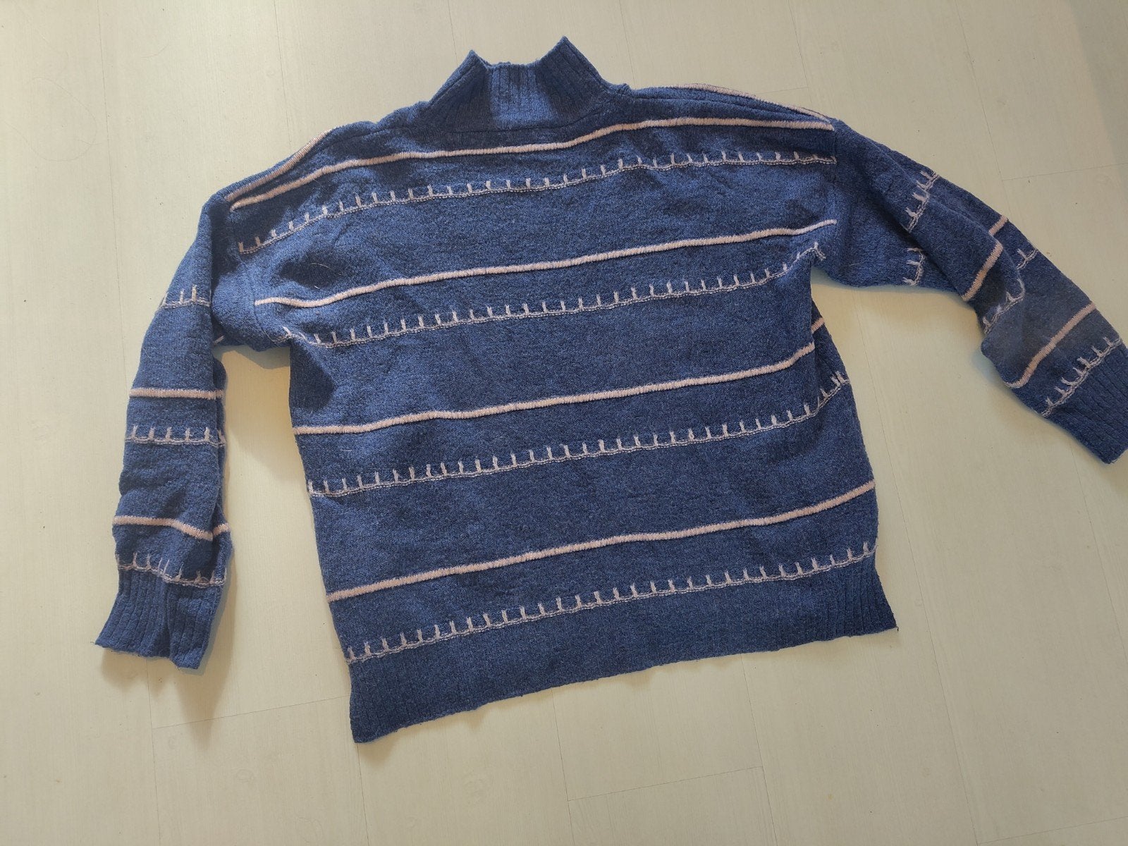 Trendyol blauwe trui met strepen - Maat M, Maat 38/40 (M), Blauw, Trendyol, Ophalen of Verzenden