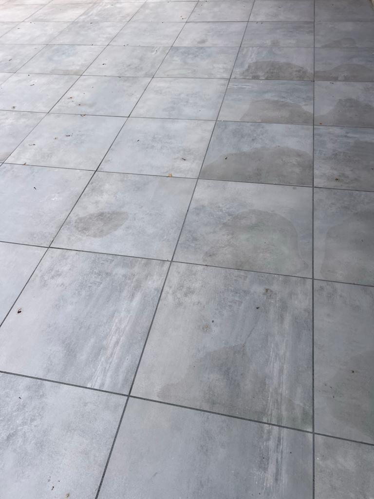 Grote grijze keramische terrastegels (60x60 cm), Tuin en Terras, Ophalen of Verzenden, Zo goed als nieuw, Keramiek, Terrastegels