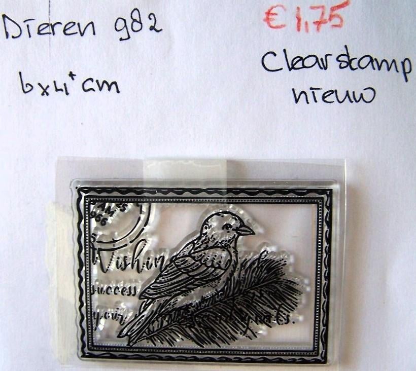 Dieren 982 Clearstamp, Hobby en Vrije tijd, Ophalen of Verzenden, Nieuw, Clearstamp