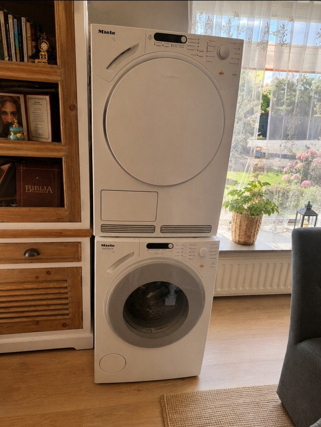 Miele SoftCare wasmachine en condensdroger, 6 tot 8 kg, Ophalen, Minder dan 85 cm