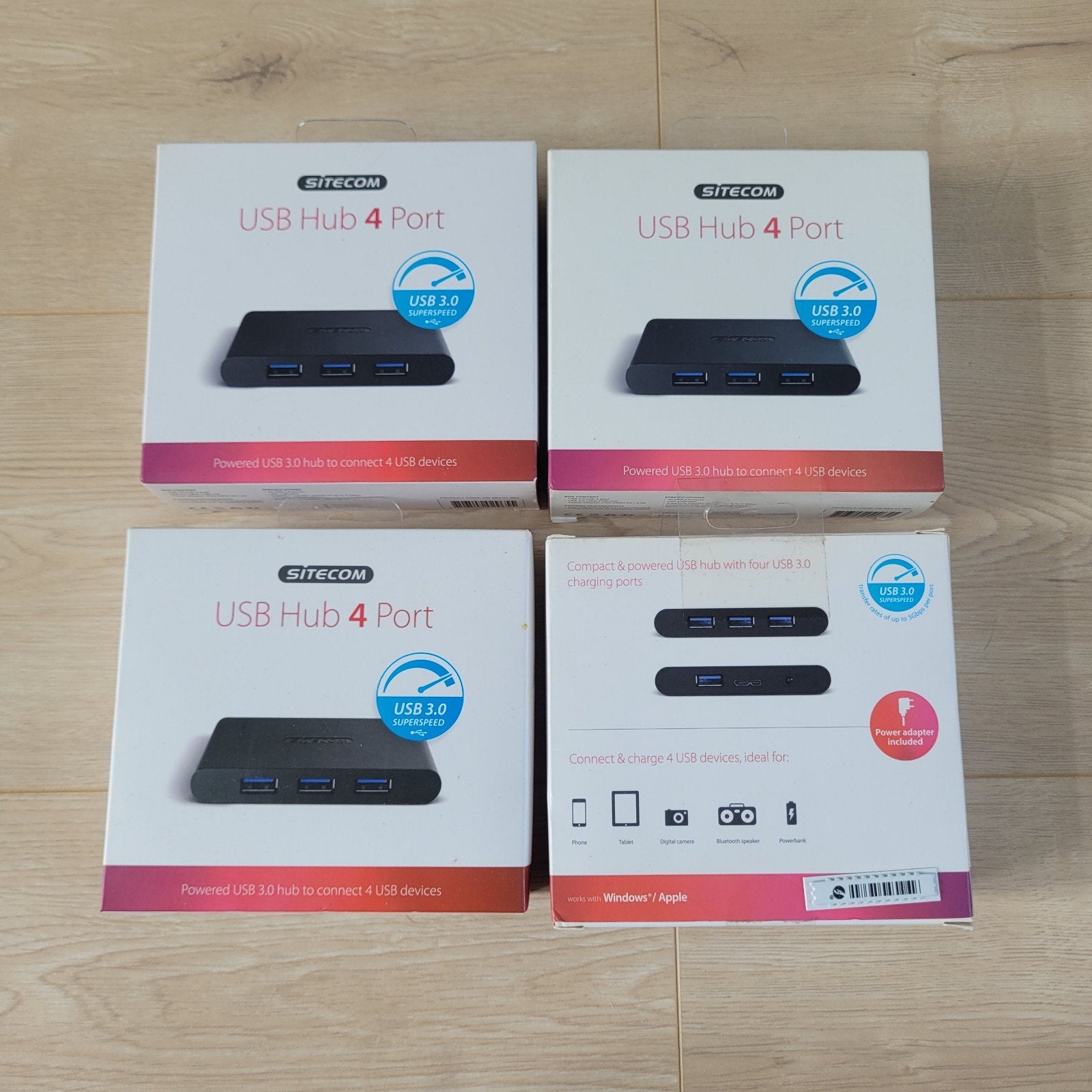 Sitecom USB 3.0 Fast Charging Hub 4 Port, Computers en Software, Optische drives, Ophalen, Nieuw