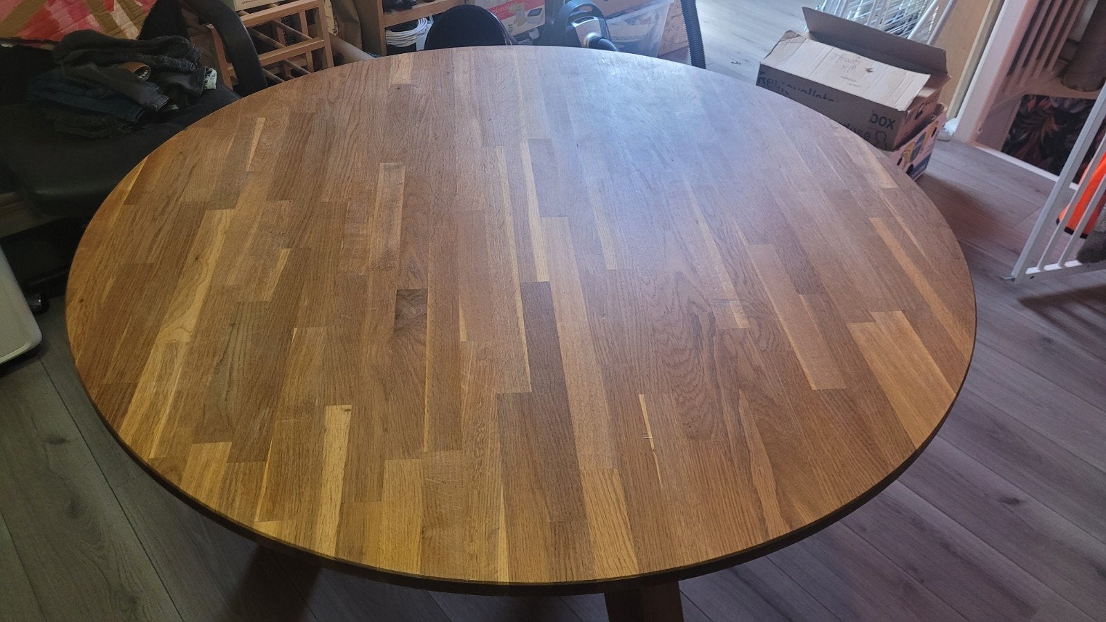 Woood Rhonda ronde eettafel - 129cm, Huis en Inrichting, Tafels | Eettafels, Ophalen, Gebruikt, Rond, Overige houtsoorten