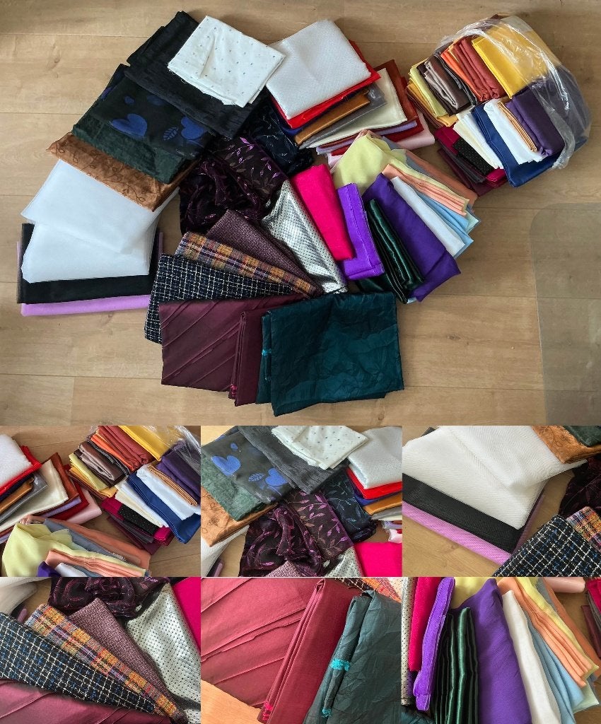 zeer grote partij lappen stof (4 foto's), Ophalen, Overige materialen, Meerkleurig, 120 cm of meer