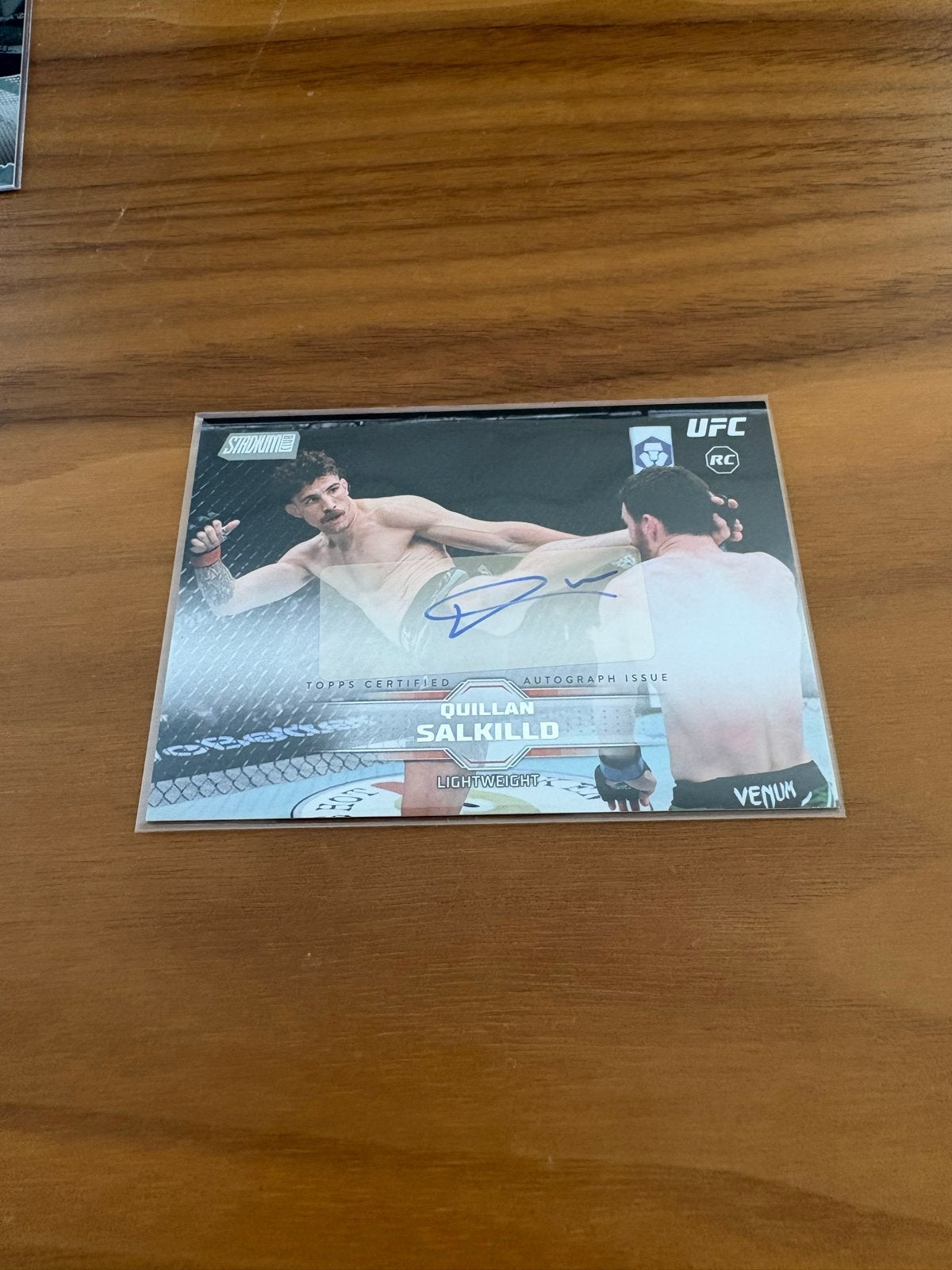 UFC Topps Stadium Club Quillan Salkilld Autograph Kaart, Ophalen, Zo goed als nieuw, Losse kaart