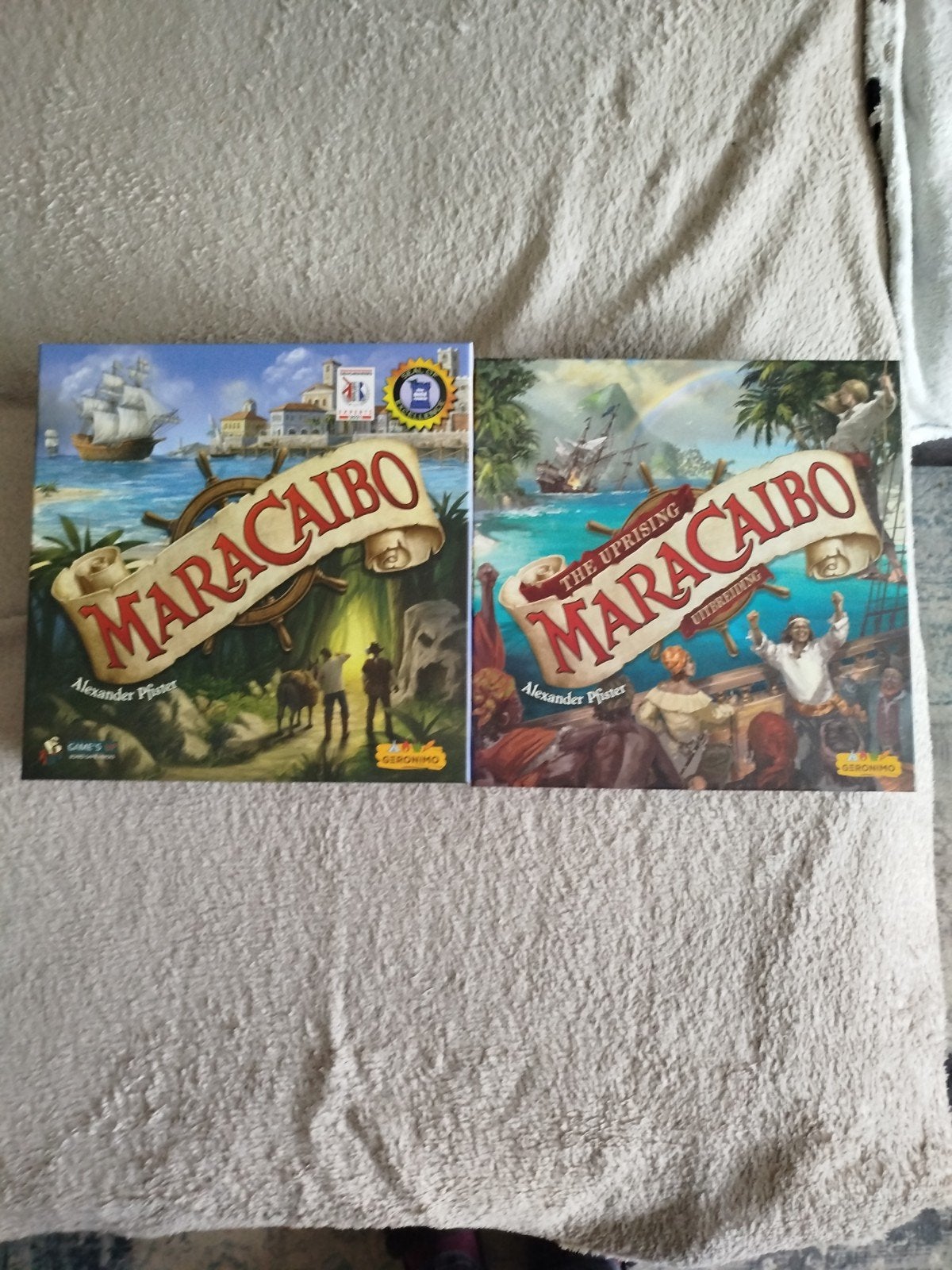 Maracaibo + The Uprising uitbreiding bordspel NL, Een of twee spelers, Ophalen of Verzenden, Zo goed als nieuw, Game's Up / Skellig Games