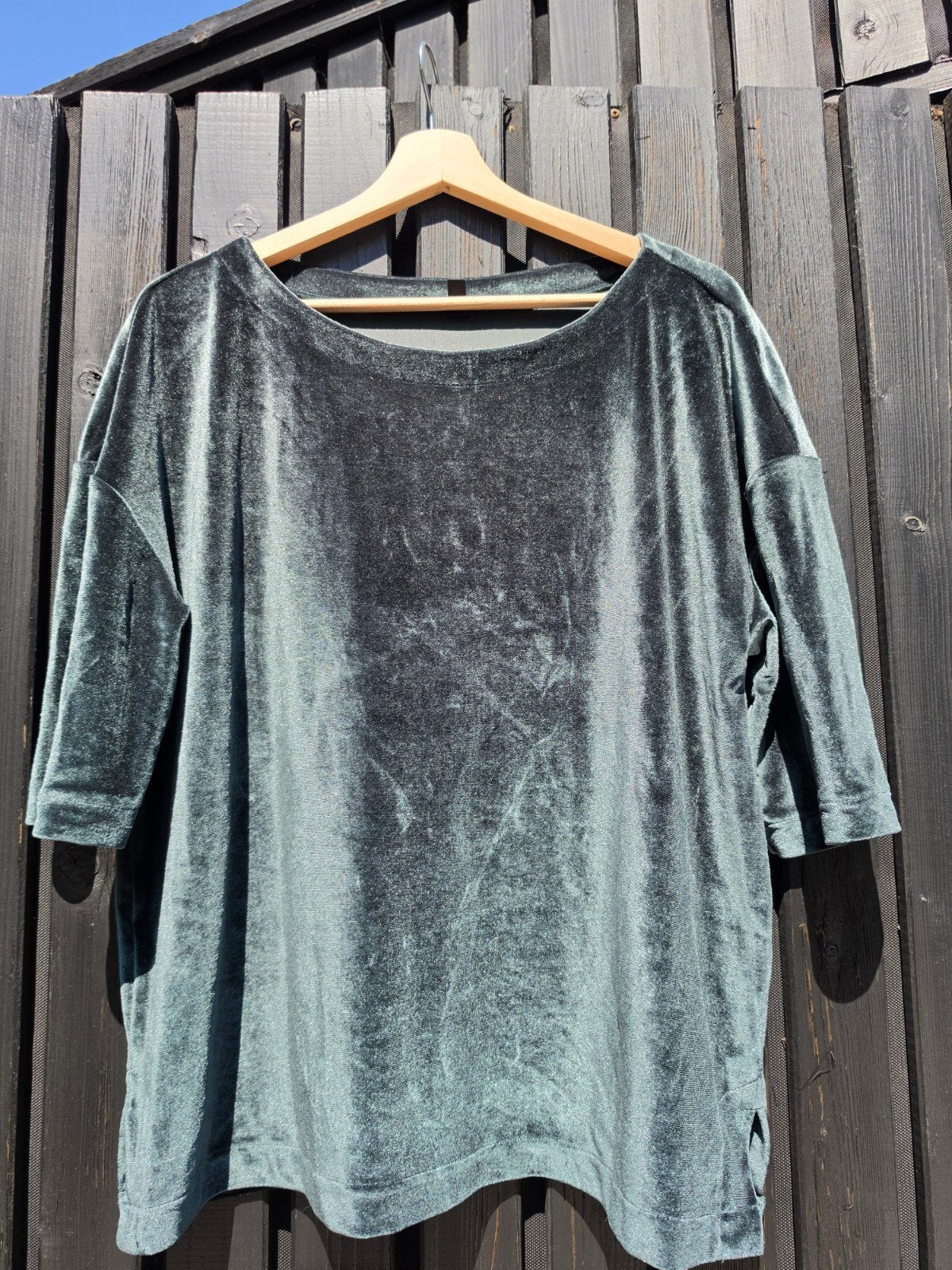 Hema Oversized Velours Shirt Maat L, Maat 42/44 (L), Ophalen of Verzenden, Korte mouw, Gedragen