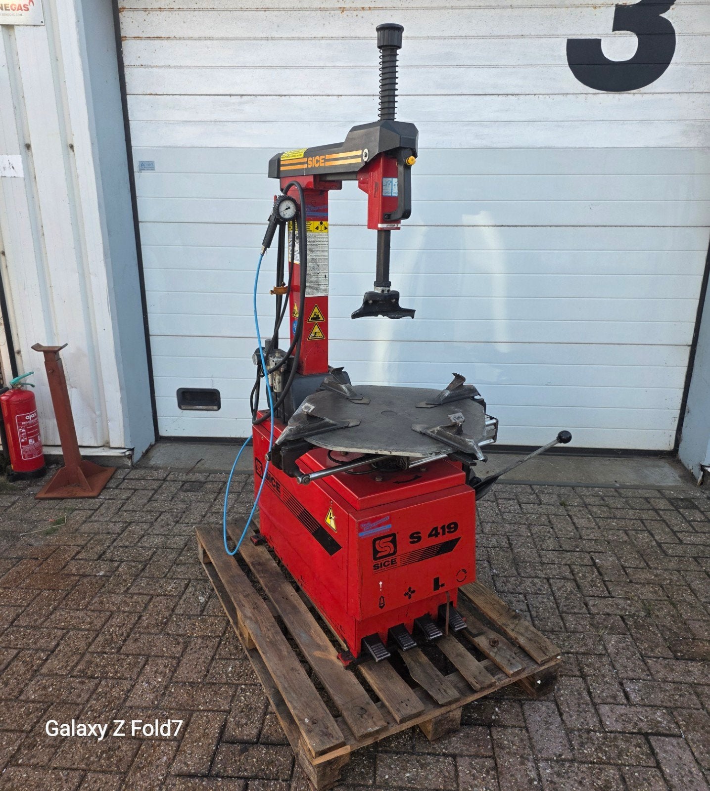 SICE S 419 Banden demonteerapparaat - 400V,  bj2000, Auto diversen, Autogereedschap, Ophalen, Gebruikt