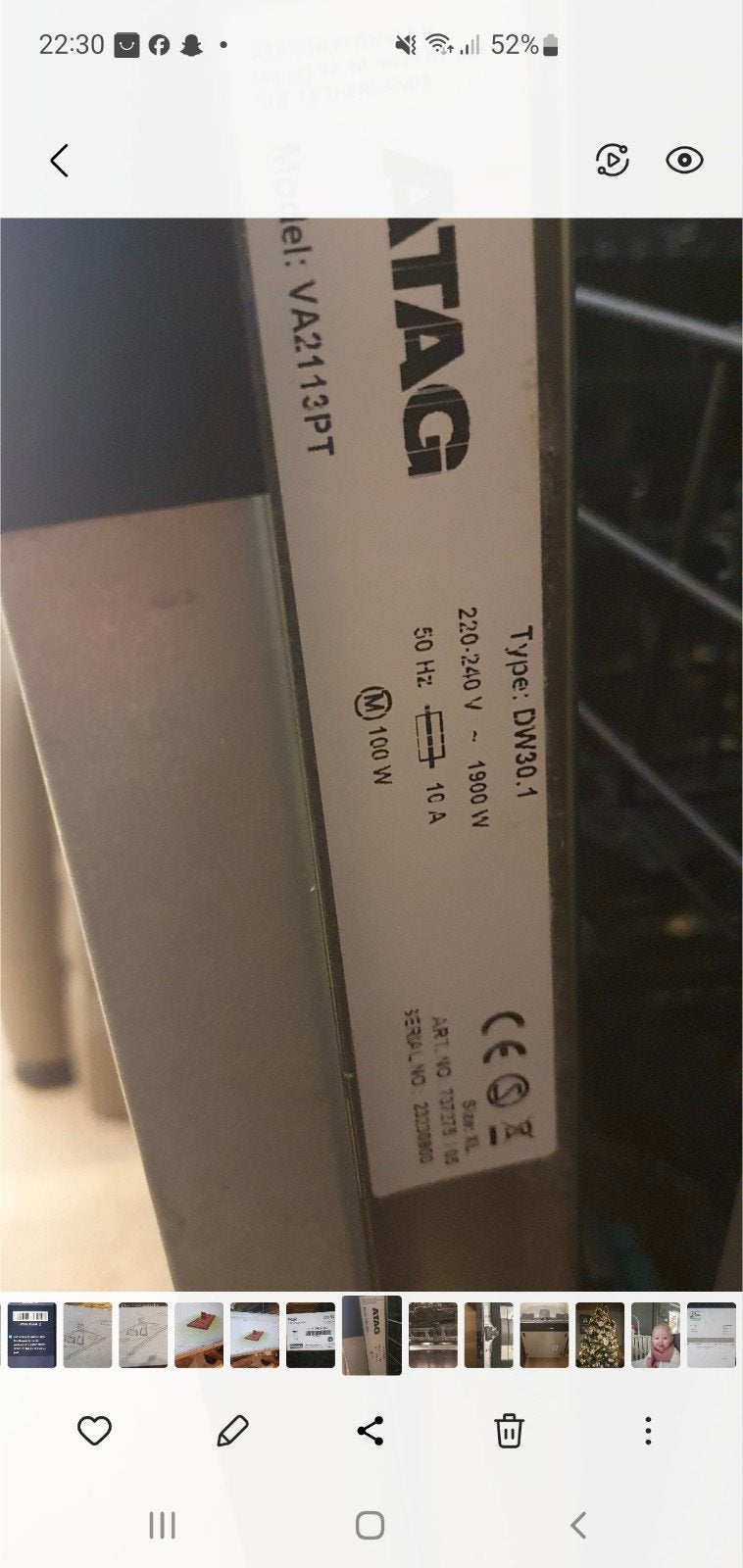 Inbouw vaatwasser, 60 cm of meer, 60 cm of meer, Ophalen of Verzenden, Minder dan 5 m²