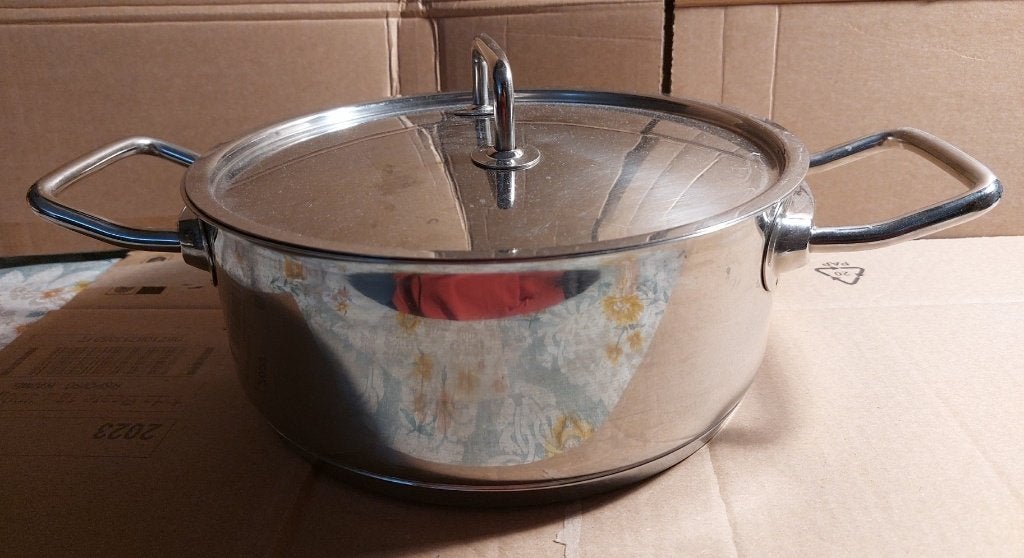 rvs braadpan 24 cm, Ophalen of Verzenden, Gebruikt, Rvs, Braadpan