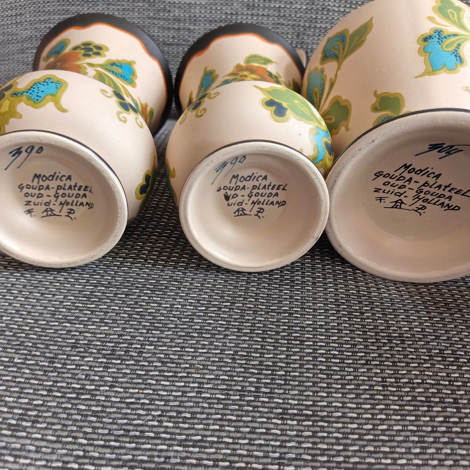 Set van 3 Modica Gouda-Plateel vazen en pot, Ophalen of Verzenden