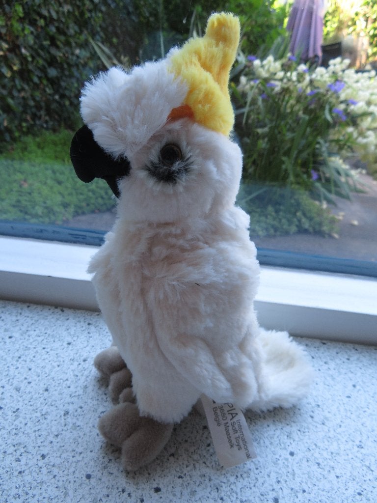 Kaketoe papagaai merk PIA International Soft Toys dierentuin, Overige typen, Ophalen of Verzenden, Zo goed als nieuw, Wasbaar