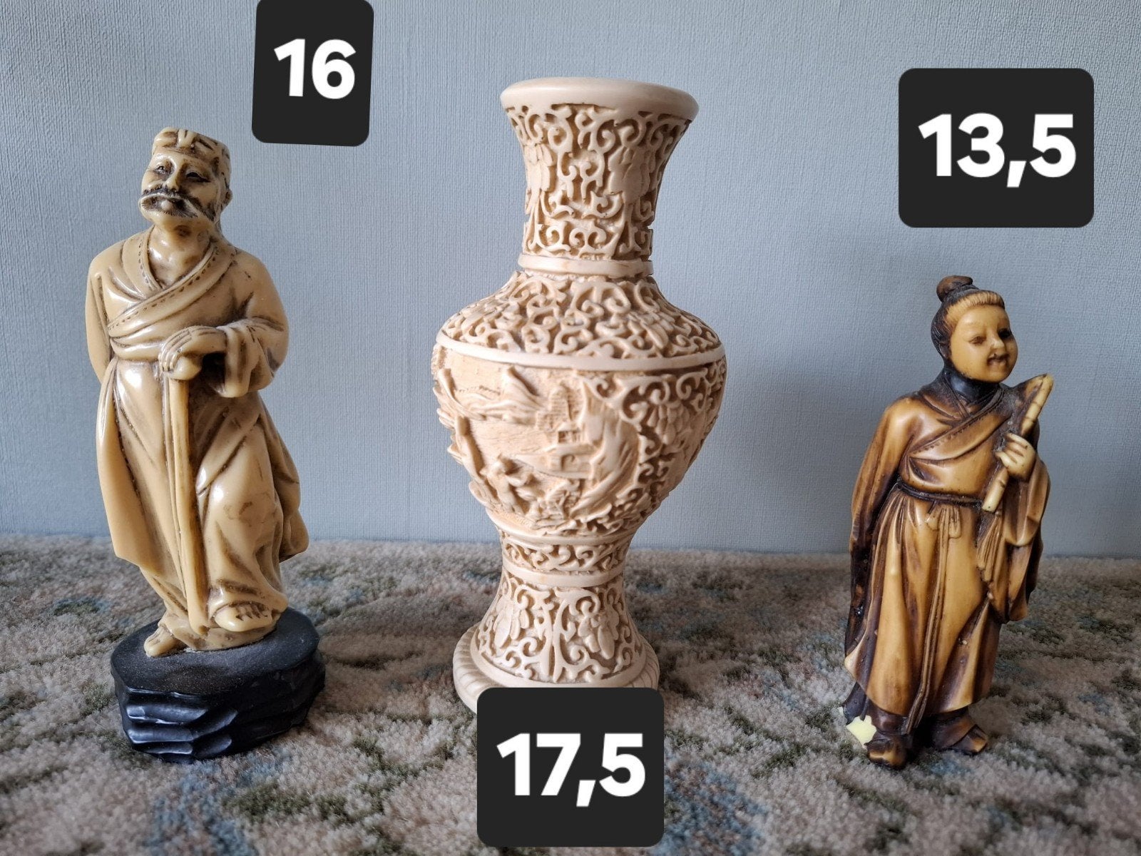 Chinese poppetjes en vaas, Ophalen of Verzenden, Gebruikt, Mens