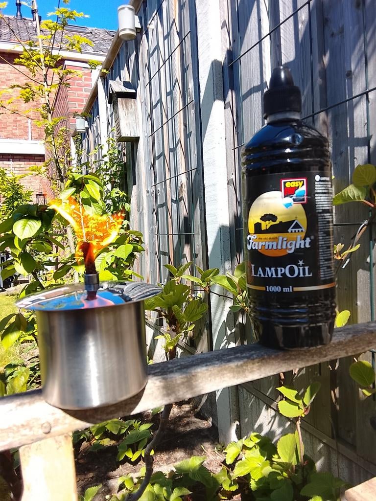 RVS Olielamp met lampenolie, Ophalen