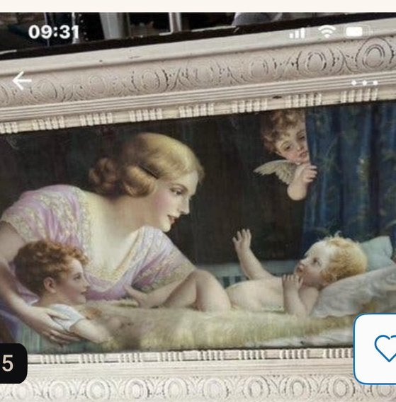 Litho moeder met kind, Ophalen of Verzenden
