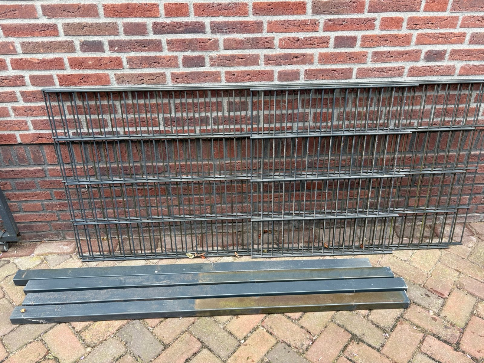 Hekwerk, Ophalen, Met poort, Gebruikt, Dubbelstaafmat hekwerk