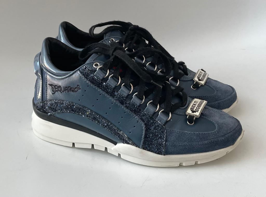 Dsquared2 schoenen maat 38, zonder doos. Leer., Dsquared2, Verzenden, Blauw, Sneakers of Gympen