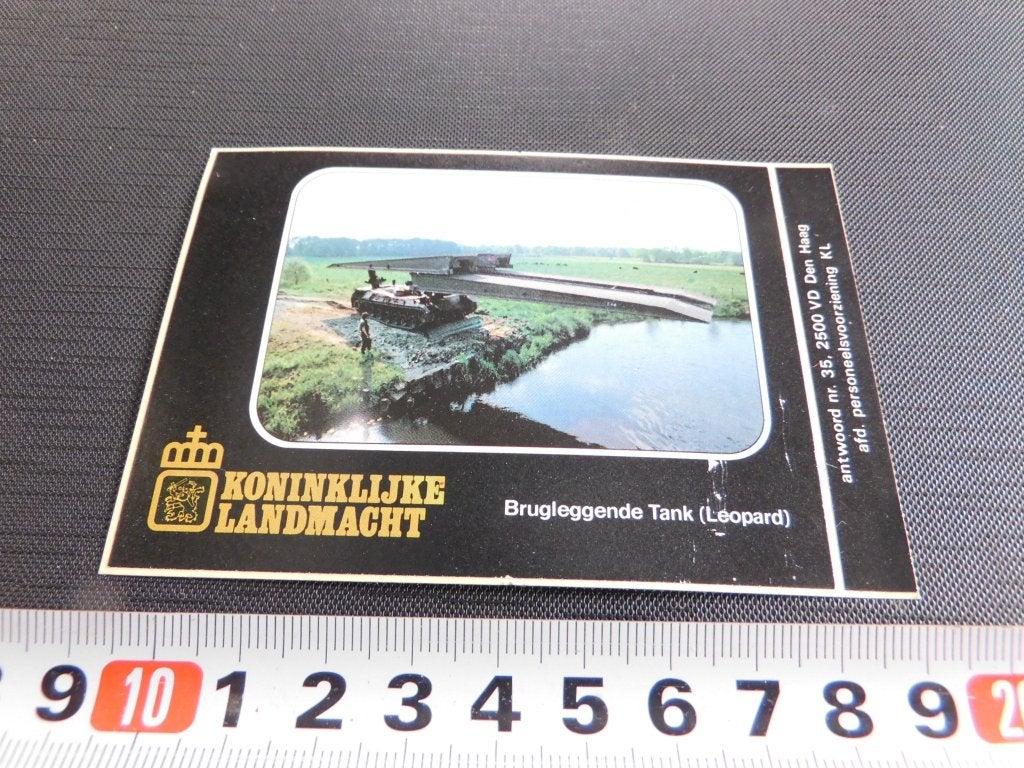 sticker Leger Landmacht Brugleggende Tank Leopard, Ophalen of Verzenden, Zo goed als nieuw