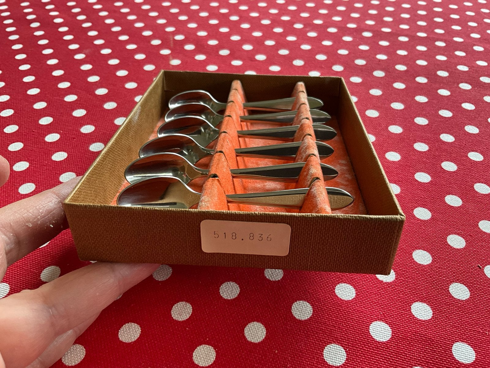 Gero Zilmeta 6 lepeltjes model 518.836 in originele doos, Antiek en Kunst, Ophalen of Verzenden