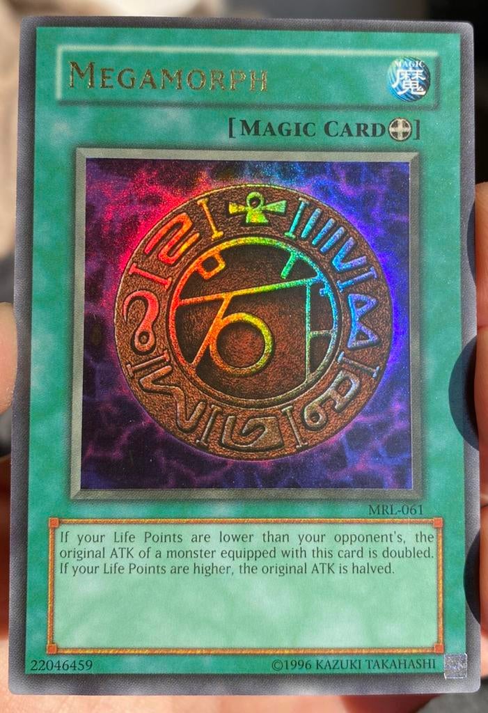 Yu-Gi-Oh! Megamorph MRL Old US Magic Print Mint !, Ophalen of Verzenden, Zo goed als nieuw, Losse kaart, Foil