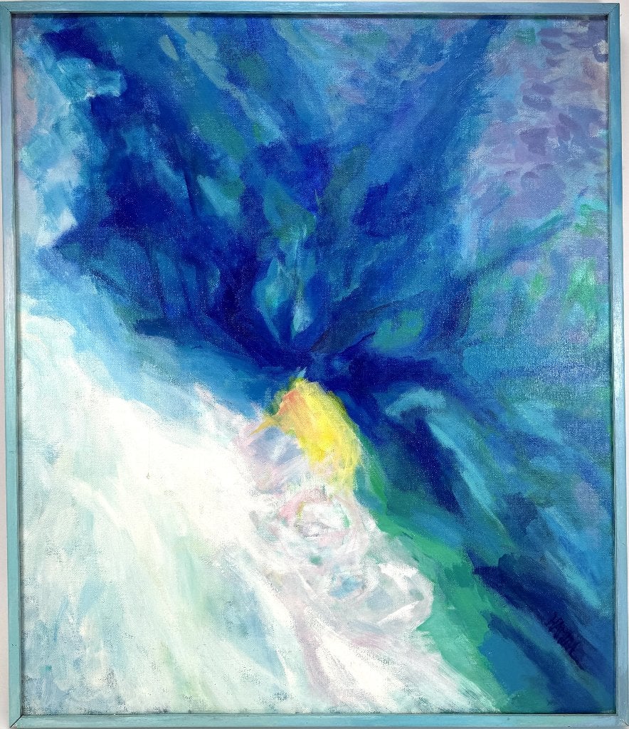1102. Olieverfschilderijl, Hamida ten Kate - abstract, 1987, Ophalen