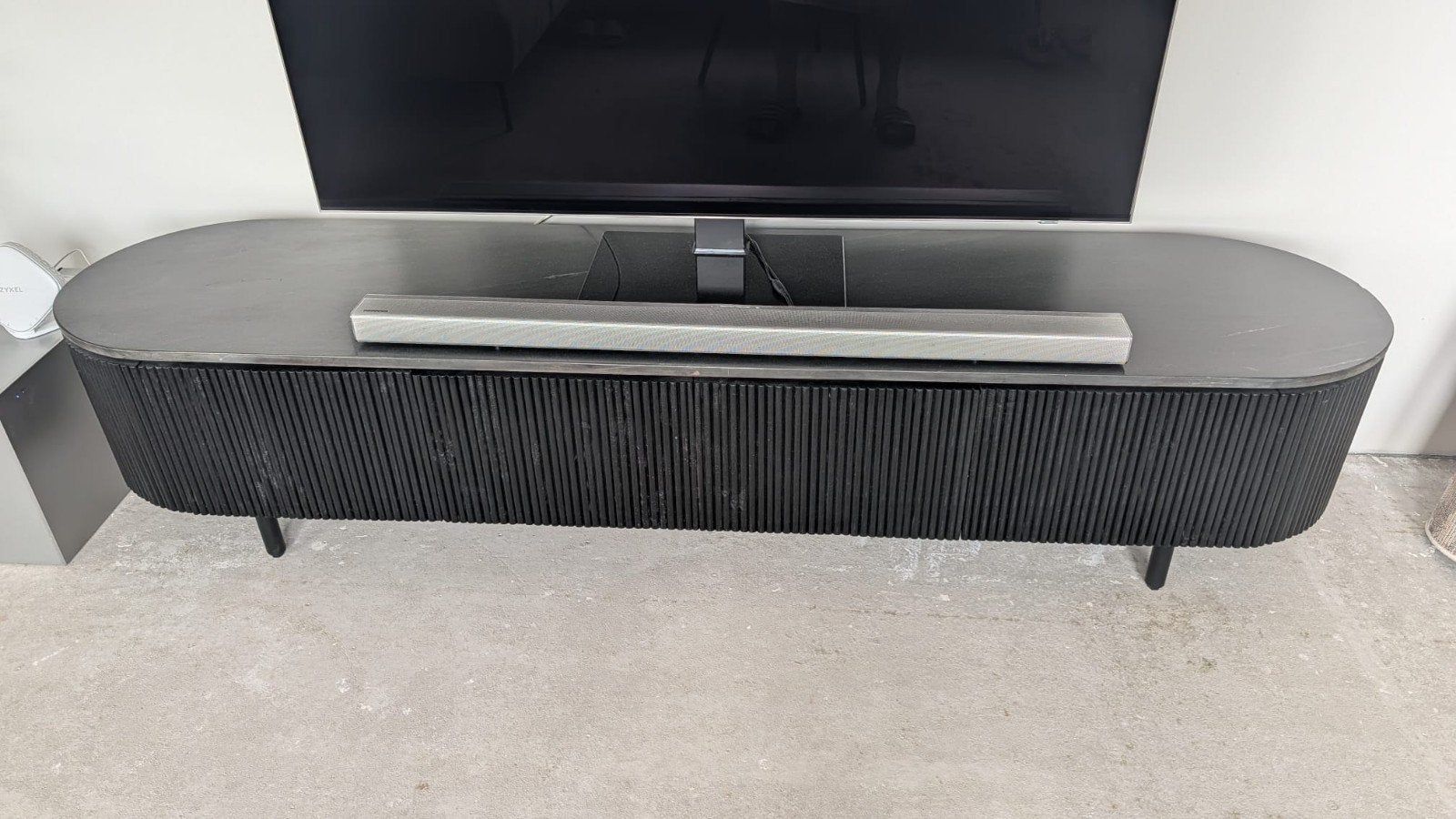 Zen Lifestyle TV-meubel 2 meter marmer/hout, Ophalen, Gebruikt, Overige materialen, 200 cm of meer
