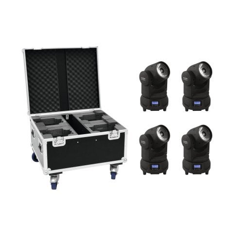 EUROLITE Set 4x LED TMH-X1 Moving Head Beam + Flighcase, Geluidgestuurd, ., Nieuw, Ophalen of Verzenden
