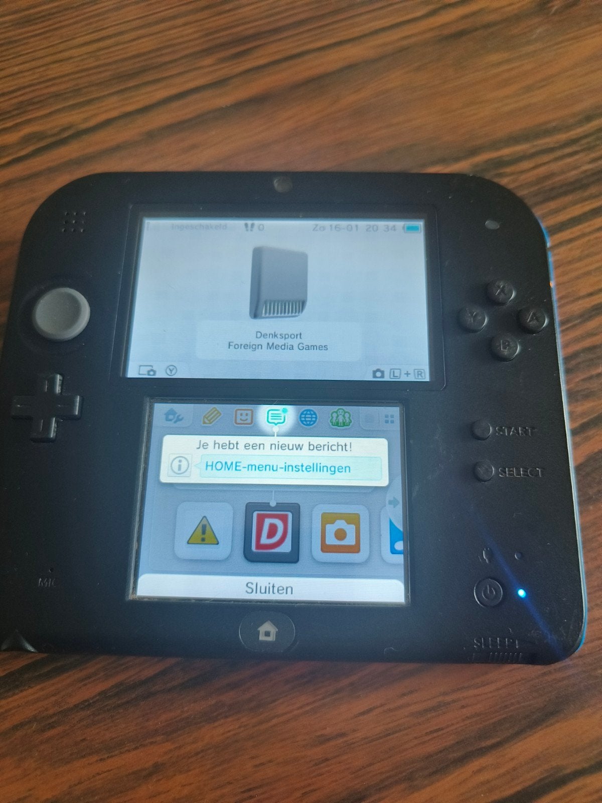 Nintendo 2DS Zwart/Blauw met 4 spellen, Zwart, 2DS, Ophalen of Verzenden, Gebruikt