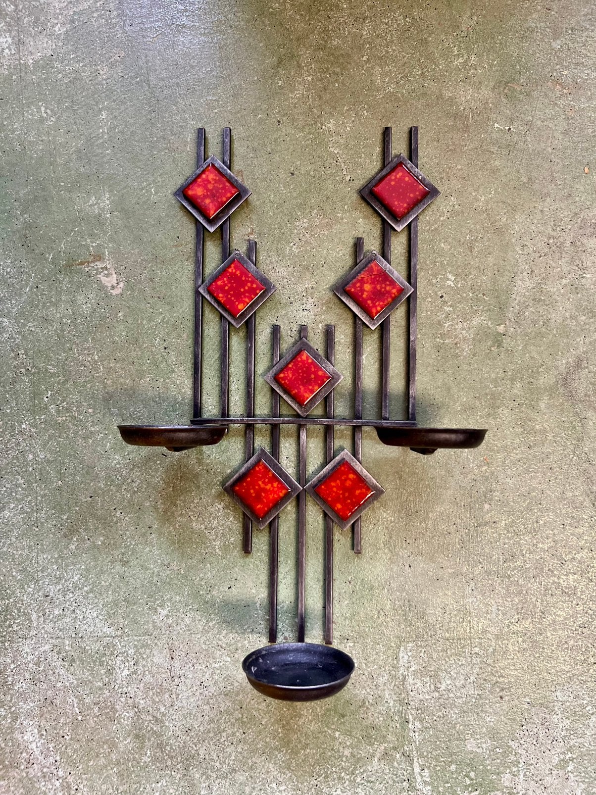 Brutalist wand kandelaar smeedijzer, Gebruikt, Meerkleurig, Overige merken, Ophalen of Verzenden