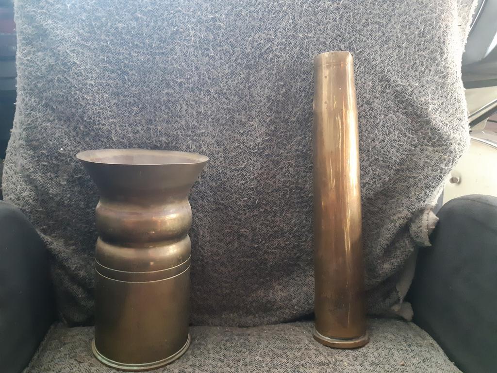 ORGINELE GRANAAT HULZEN UIT 1943 BIEDEN, Ophalen of Verzenden, Hulzen of Bodemvondsten
