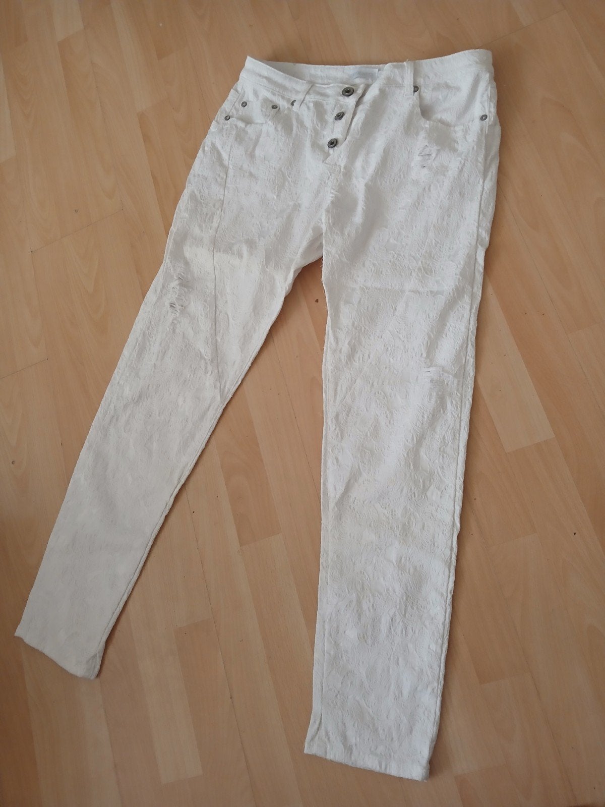 Ambika witte broek met patroon - Maat M, Ambika, Ophalen of Verzenden