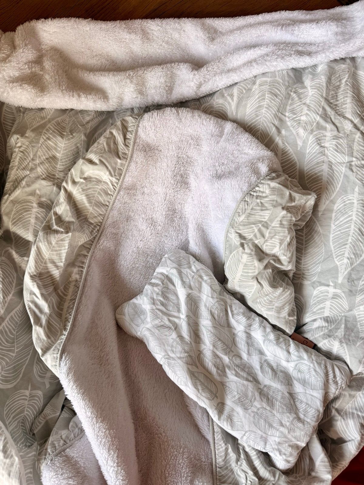 Mooie Witlof tuck-inn winter ledikant set beleaf grey, Ophalen of Verzenden, Zo goed als nieuw, Gevoerd, Grijs