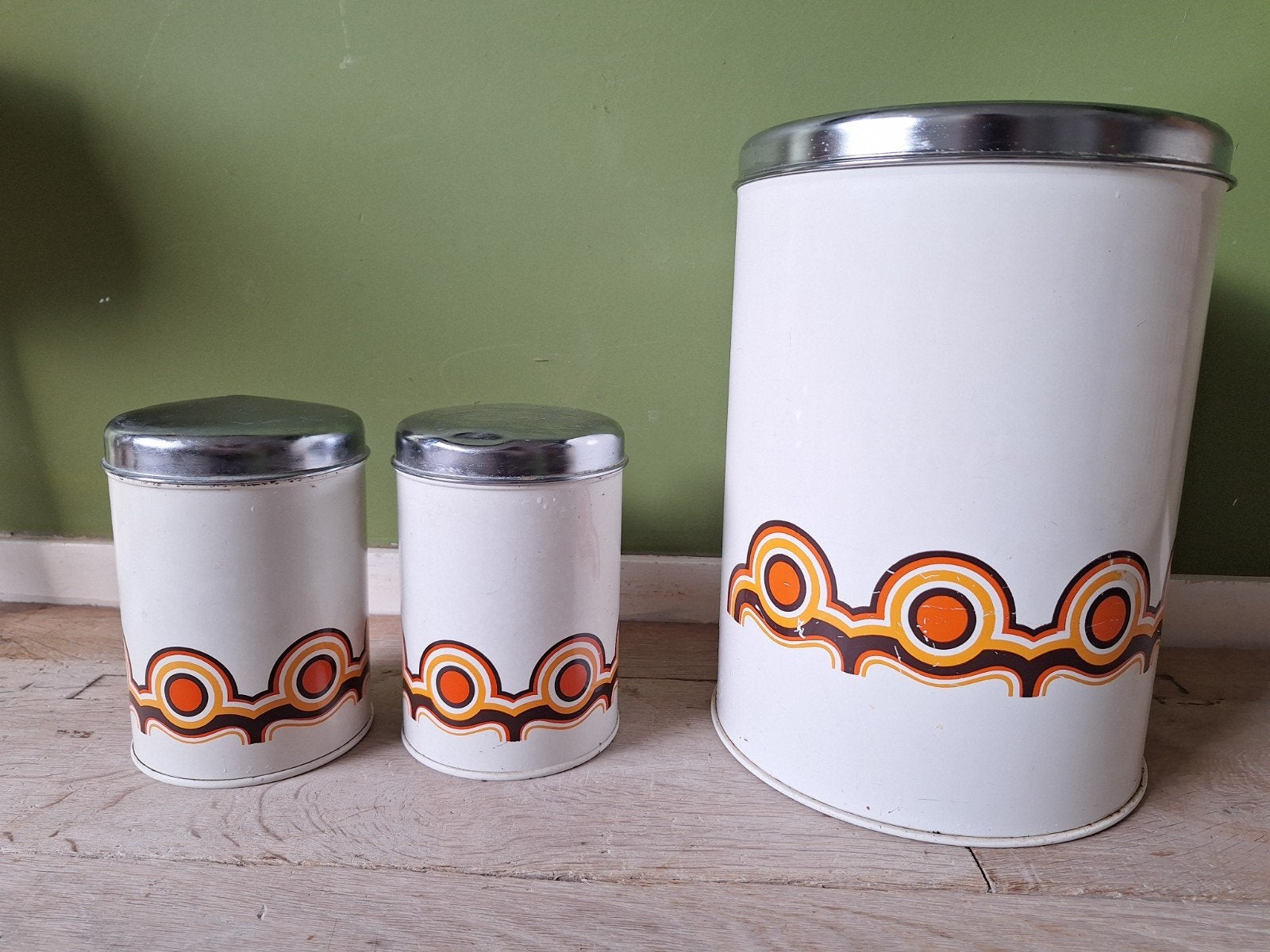 Set van 3 retro Brabantia blikken, Ophalen of Verzenden, Gebruikt