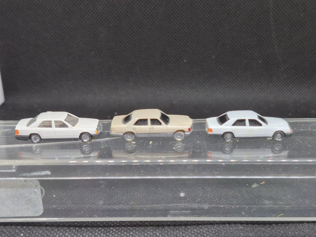 Wiking / Fleischmann - 3x Mercedes Benz (16451), Gebruikt, Gelijkstroom, Fleischmann, Overige typen
