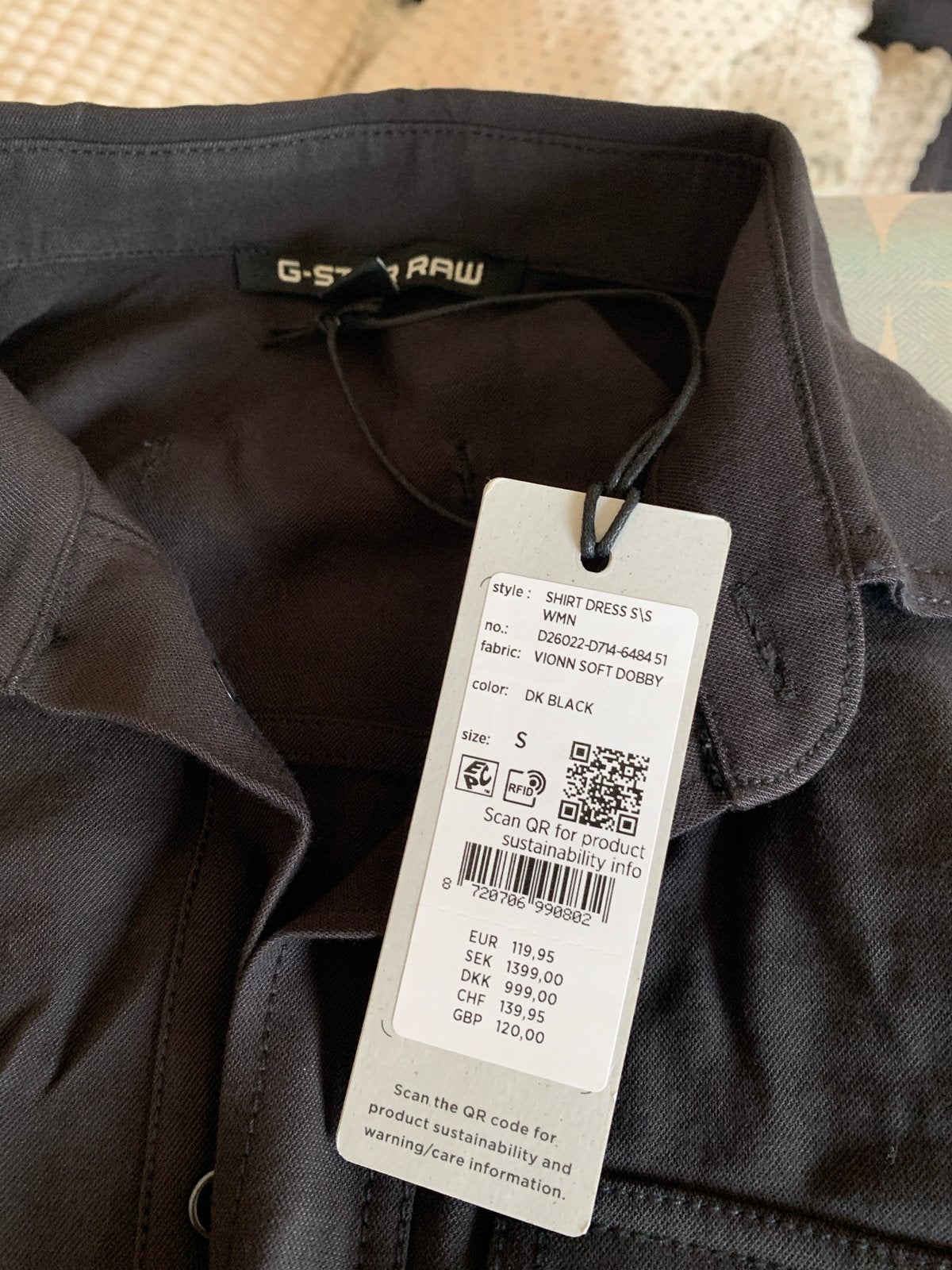 Nieuwe G-Star RAW Shirt Dress S/S WMN - Maat S, Zwart, Nieuw, Ophalen of Verzenden, Maat 36 (S)