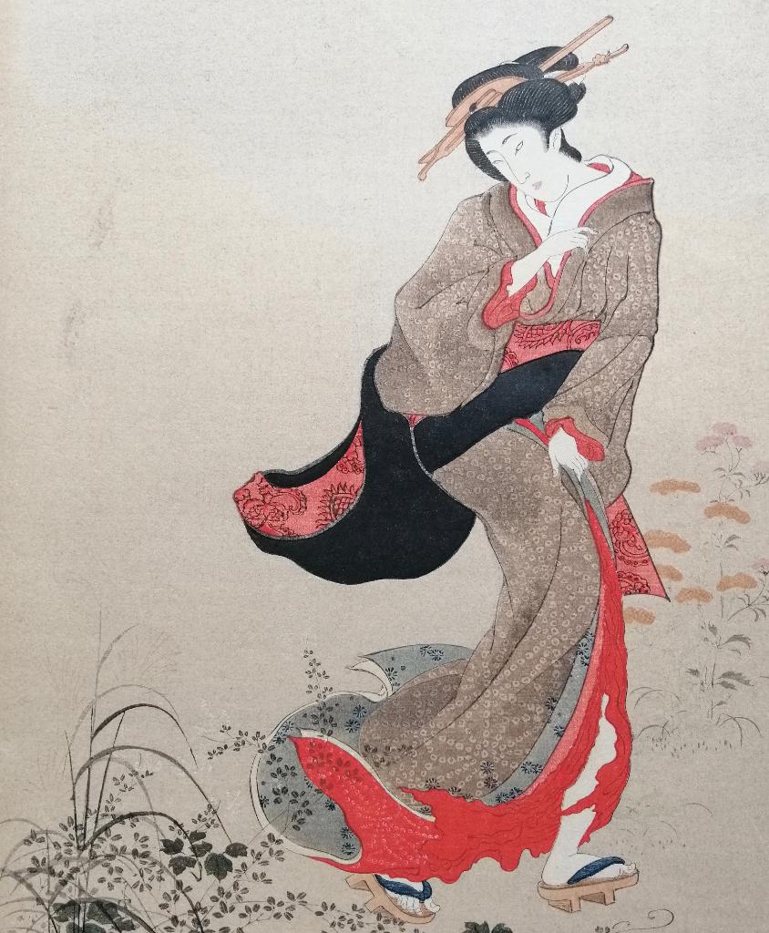 Japanse houtsnede Nihon Shosui-sha, Portret, Ophalen of Verzenden, 1900 - 1949, Houtsnede