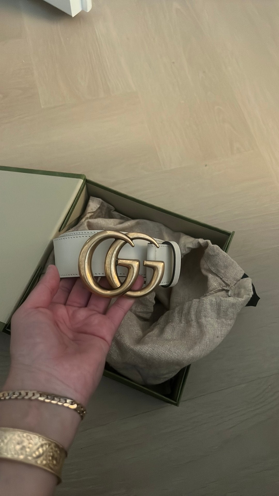 Originele gucci riem, Ophalen of Verzenden, Zo goed als nieuw, Wit, 100 cm of meer