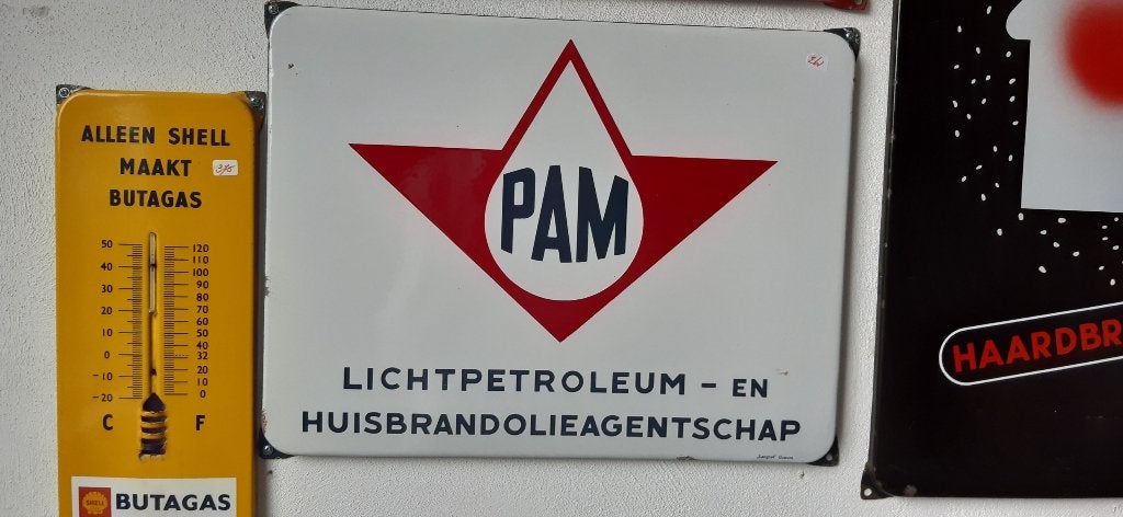 EMAILLE RECLAMEBORD, Ophalen of Verzenden, Gebruikt, Reclamebord