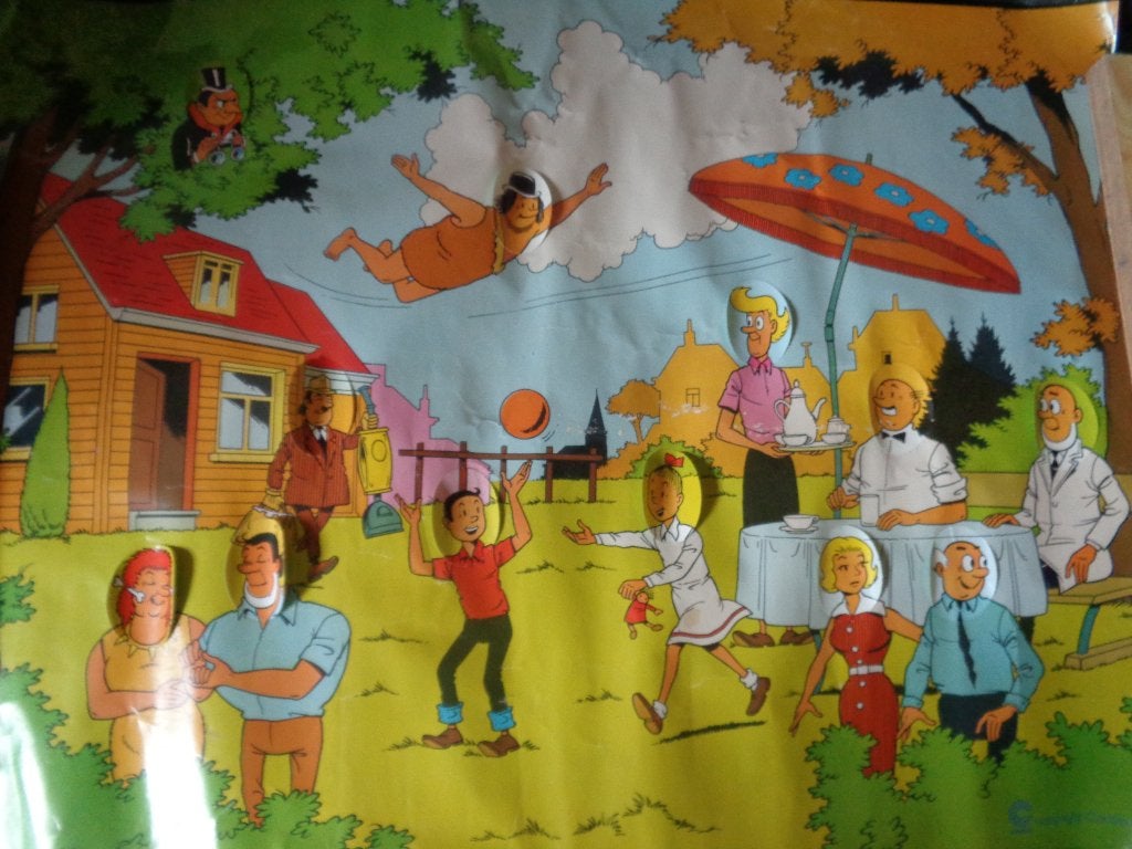 Suske en Wiske poster Centra 1975, Ophalen of Verzenden, Suske en Wiske, Gebruikt, Plaatje, Poster of Sticker