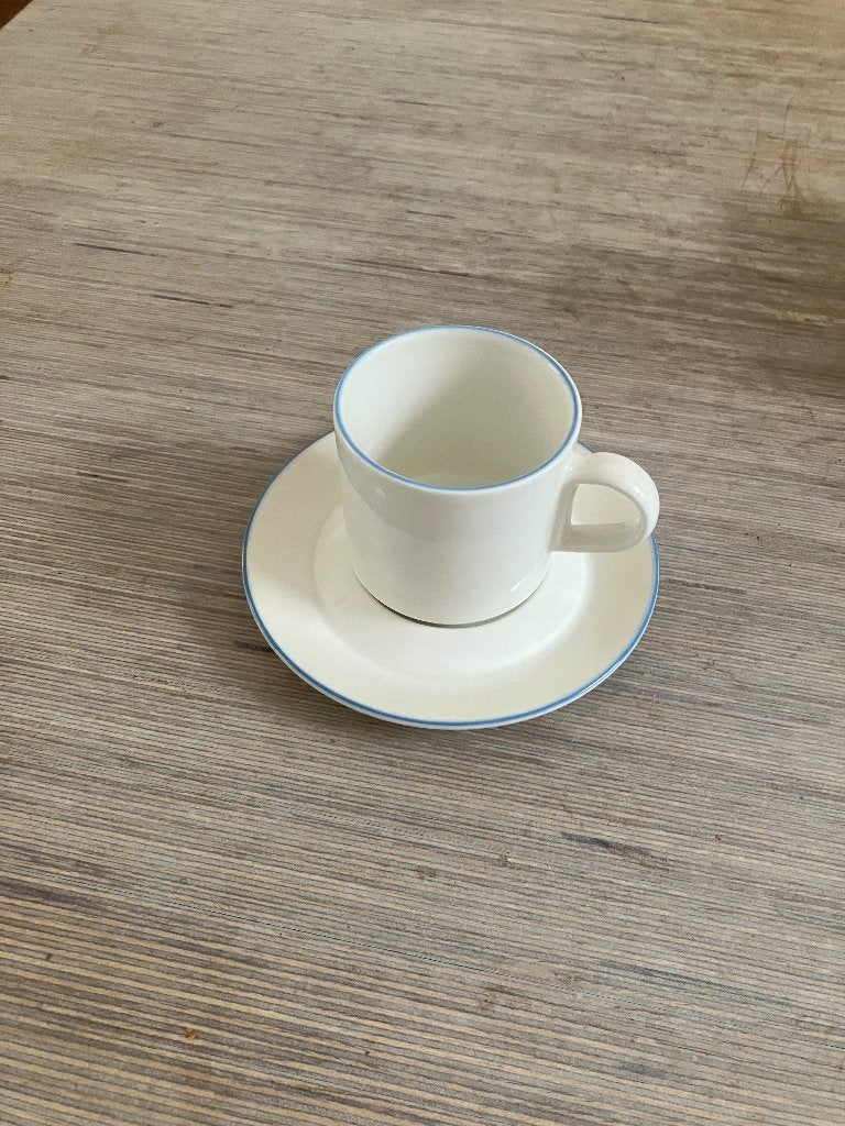 Arabia Finland cool espresso kopjes met schotel, Ophalen, Arabia, Vintage, Zo goed als nieuw