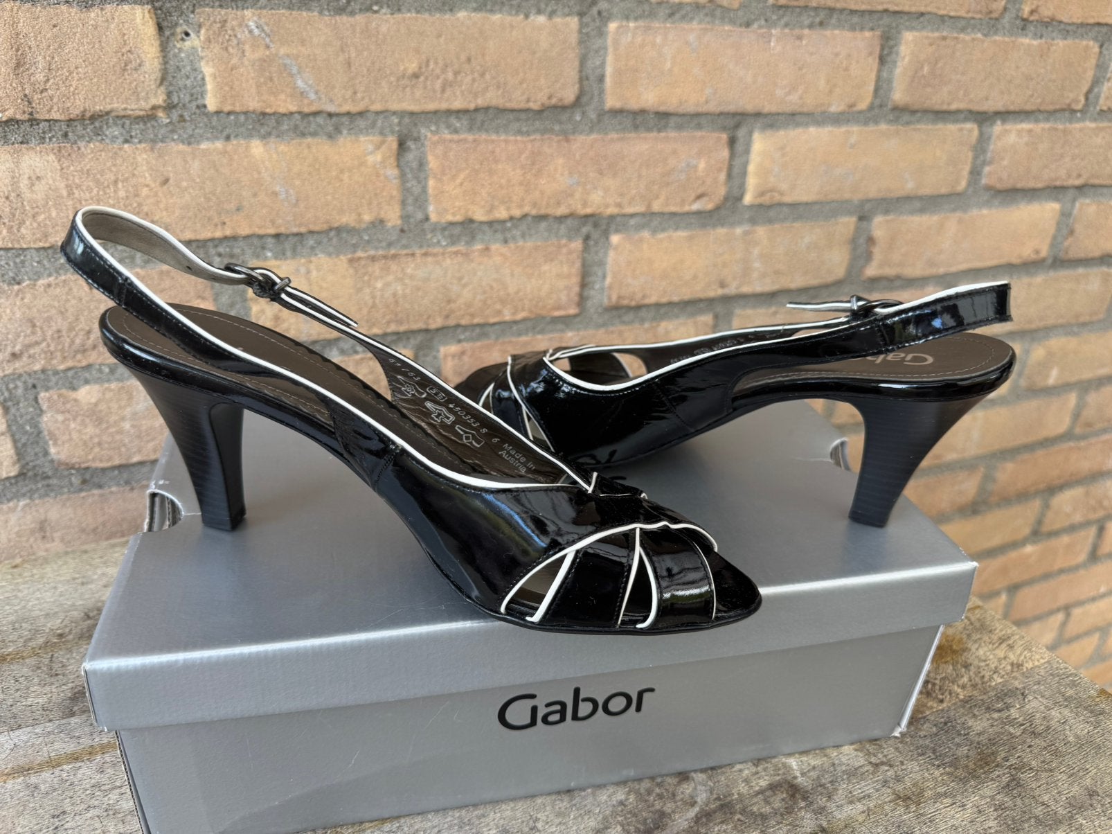 Gabor slingback pumps, Ophalen of Verzenden, Zo goed als nieuw, Zwart, Pumps